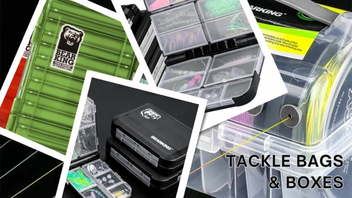 fishing tackle bags and boxes.